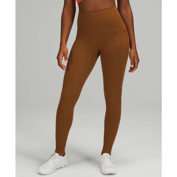 LULULEMON Women's Swift Speed High Rise Tight Size 18 Copper Brown EUC - Picture 1 of 11